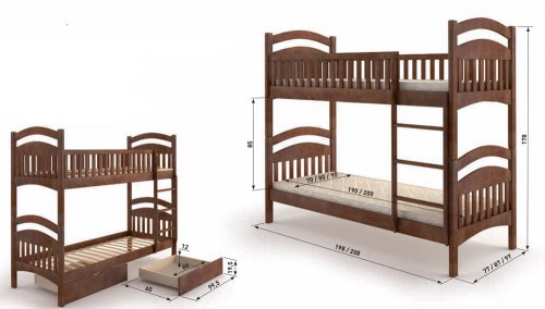 Двох'ярусне  ліжко Жасмін(200х90)