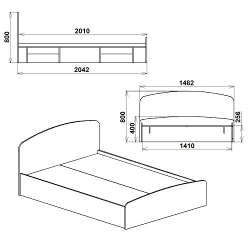 Кровать Нежность 140 МДФ